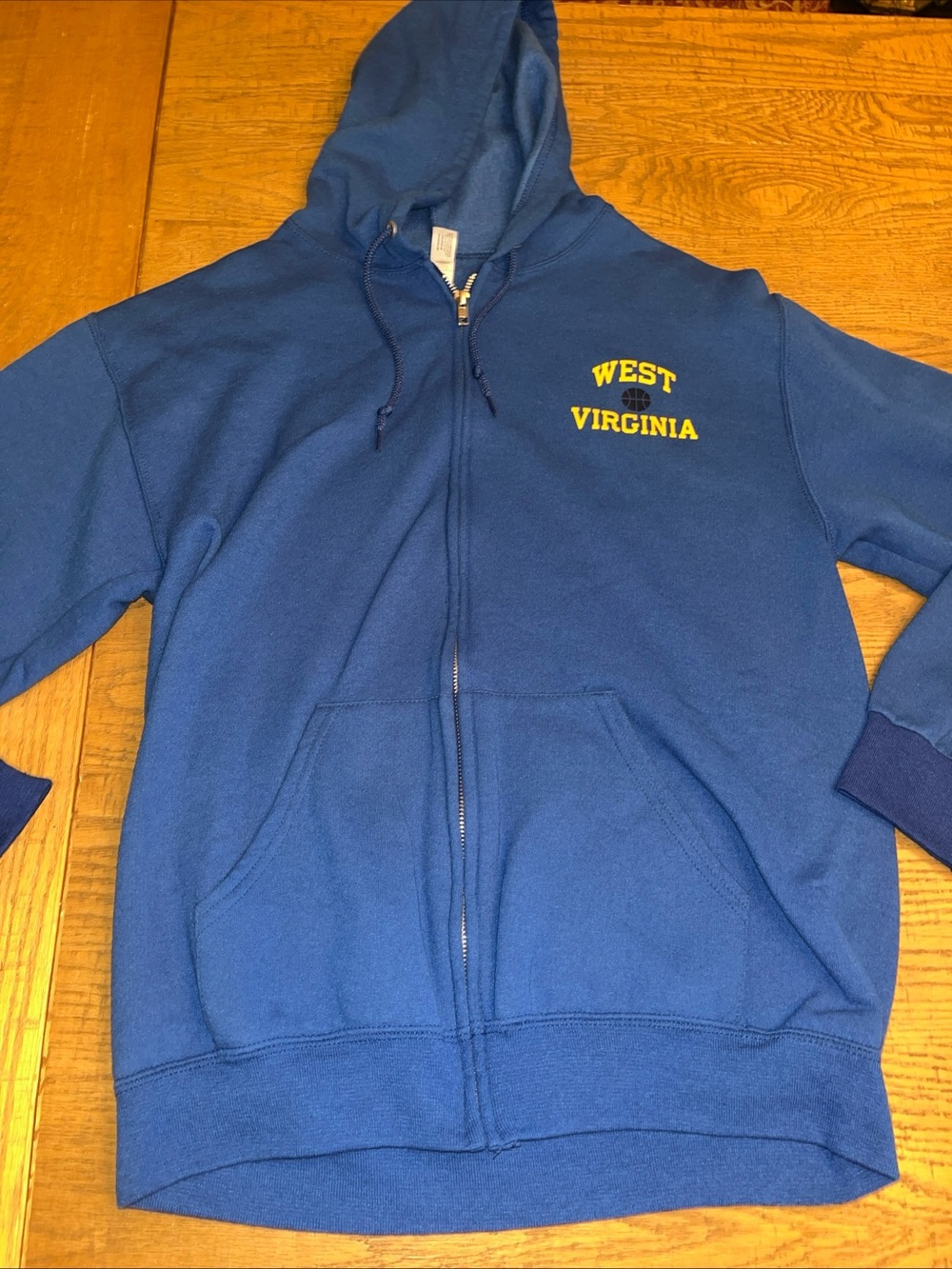 West Virginia Mountaineers Hoodie Womens Medium M Blue Gold